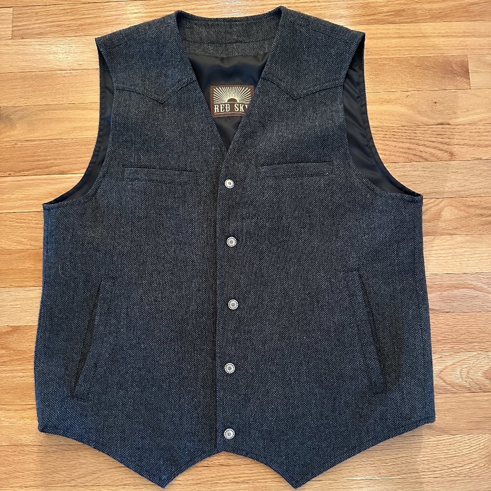 Red Sky Western Wool Tweed Vest Size Large